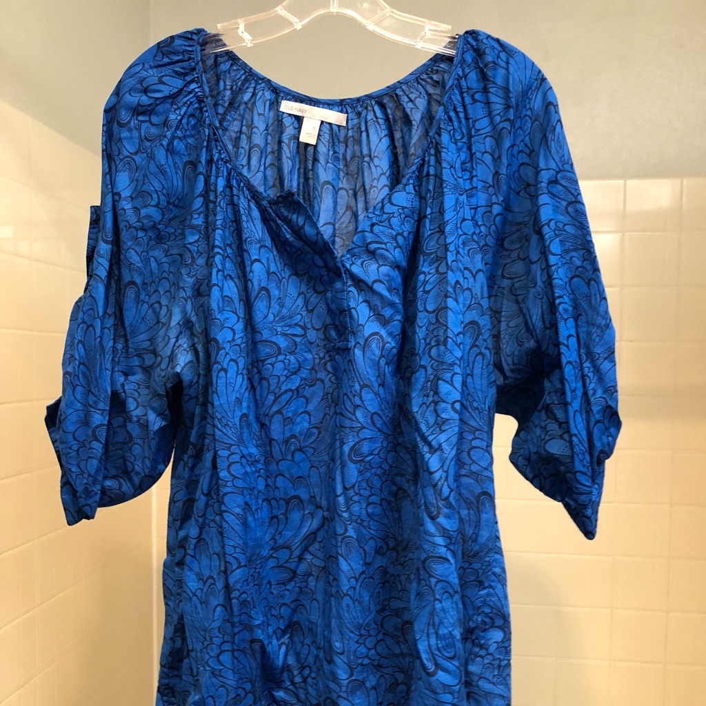 Patterned Blue Blouse